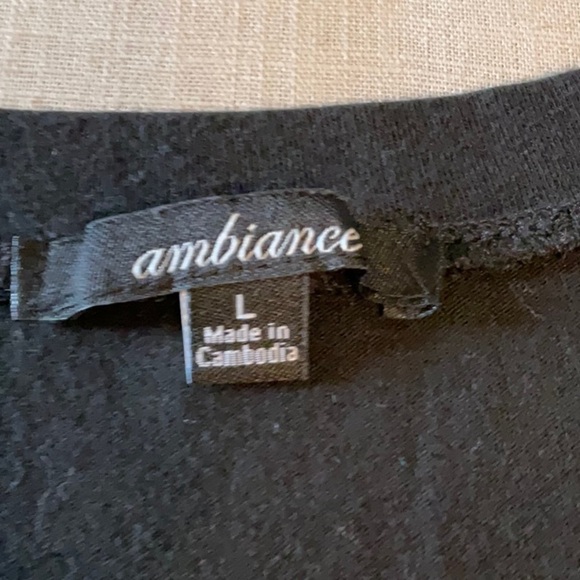 Ambiance Black Short Sleeve V-Neck Tee - Picture 6 of 7